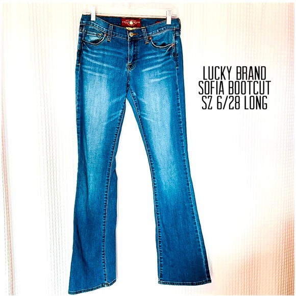 Lucky Brand Denim - Lucky Brand women med blue acid wash jeans Sofia bootcut mid rise Sz 6/28 Tall